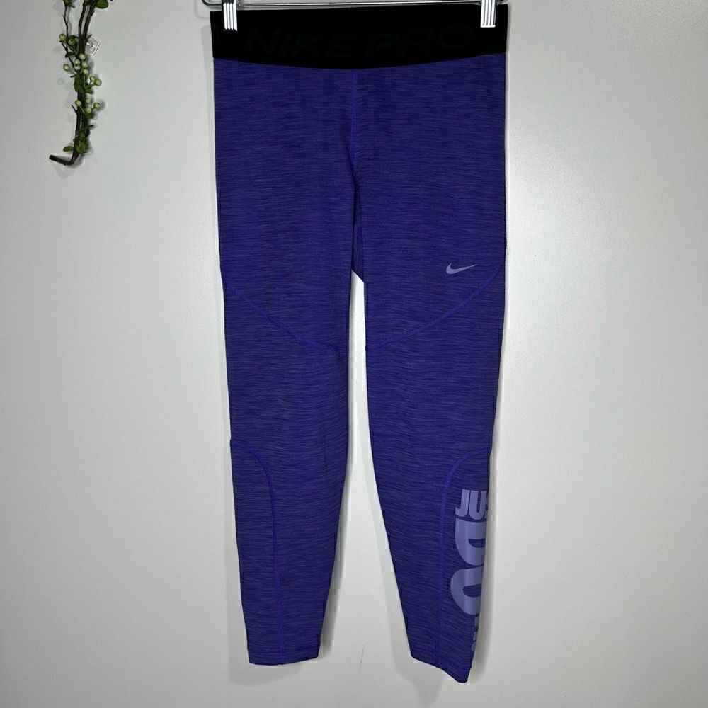 Nike Pro Dri Fit Purple Capri Workout Running Leggings Pants